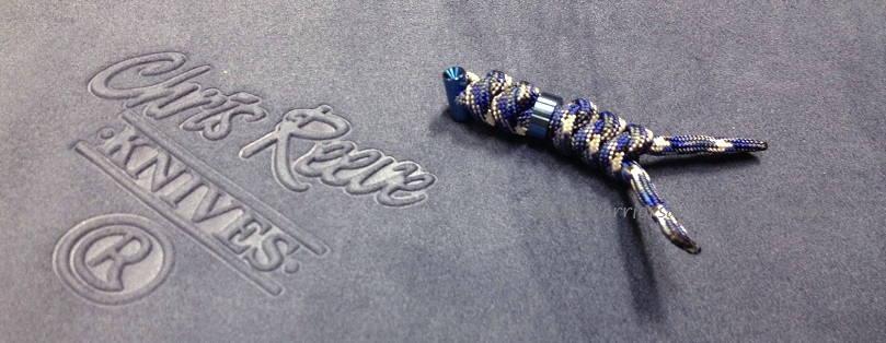 Chris Reeve Sebenza Small Lanyard, Bucky Camo, Blue Bead